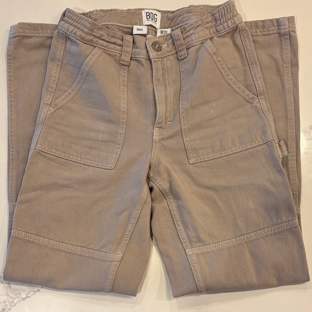 BDG Urban Outfitters Tan Carpenter Pants High Rise Utility Straight Leg W24